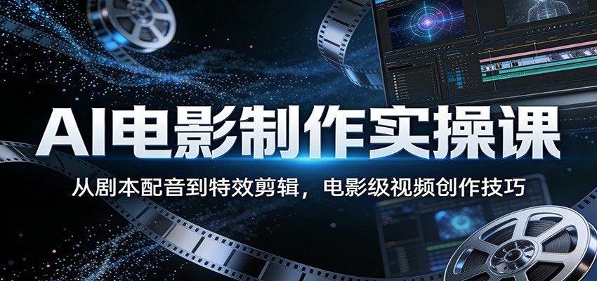 AI电影制作实操课：从剧本配音到特效剪辑，电影级视频创作技巧-三月轻创