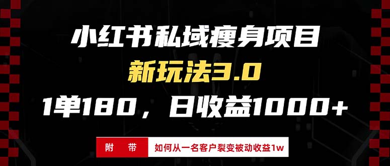 小红书瘦身项目3.0模式，新手小白日赚收益1000+(附从一名客户裂变收益…-三月轻创