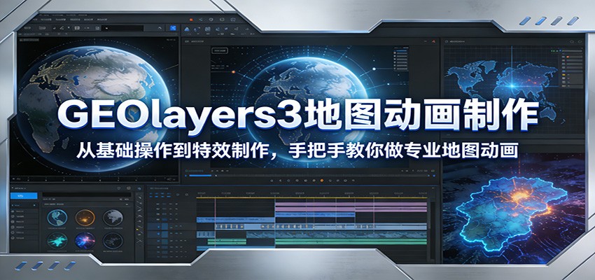 GEOlayers3地图动画制作：从基础操作到特效制作，手把手教你做专业地图动画-三月轻创