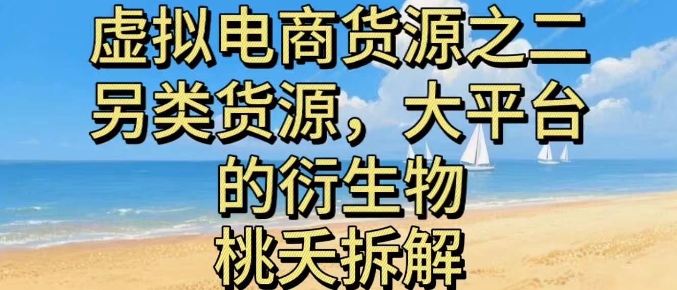 虚拟电商之二—另类的货源，大平台的衍生物-三月轻创
