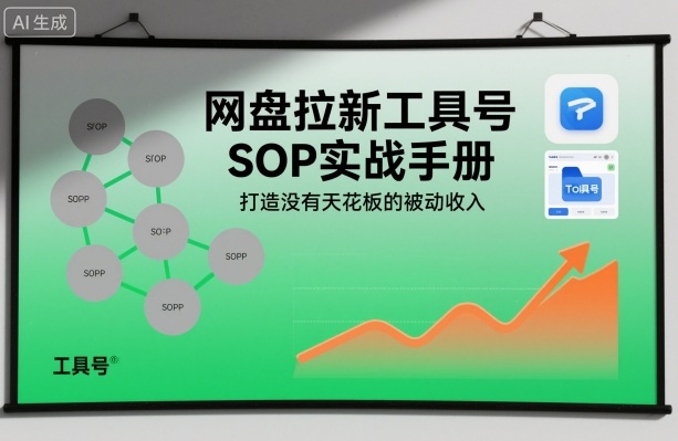网盘拉新工具号SOP实战手册，打造没有天花板的被动收入-三月轻创