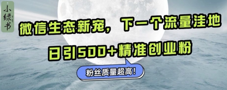 微信生态新宠小绿书：下一个流量洼地，日引500+精准创业粉，粉丝质量超高-三月轻创