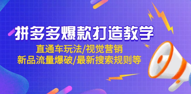 拼多多爆款打造教学：直通车玩法/视觉营销/新品流量爆破/最新搜索规则等-三月轻创