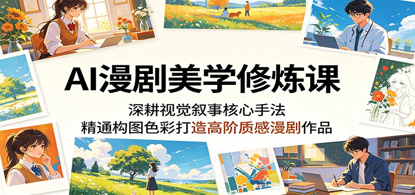 AI漫剧美学修炼课：深耕视觉叙事核心手法，精通构图色彩打造高阶质感漫剧作品-三月轻创