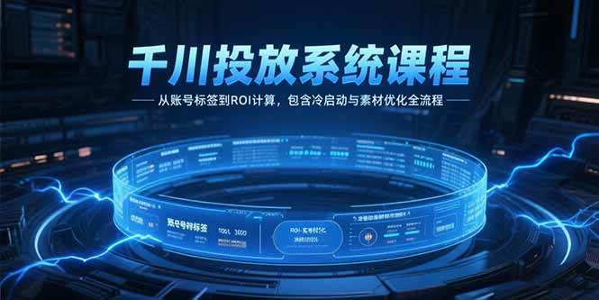 （15263期）千川投放系统课程，从账号标签到ROI计算，包含冷启动与素材优化全流程-三月轻创