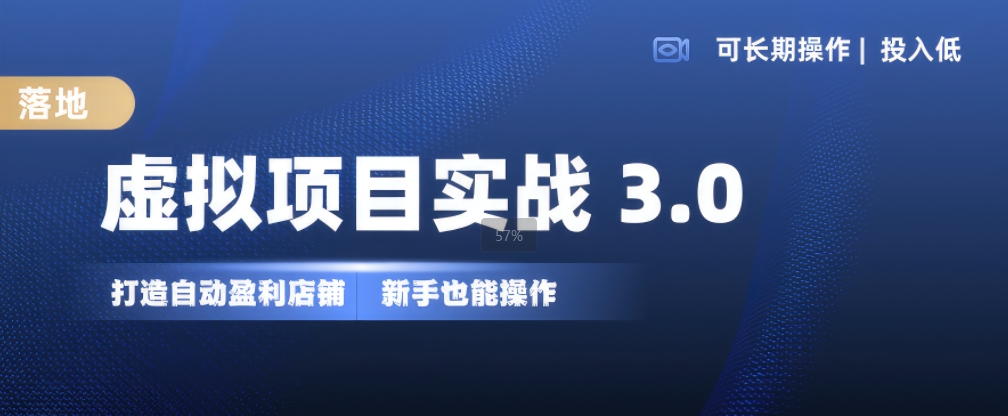 虚拟项目实战3.0，打造自动盈利店铺，可长期操作投入低，新手也能操作-三月轻创