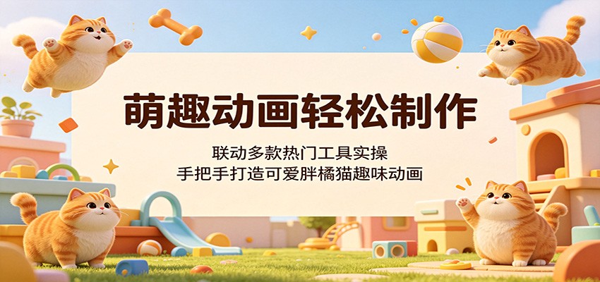 萌趣动画轻松制作,联动多款热门工具实操,手把手打造可爱胖橘猫趣味动画-三月轻创