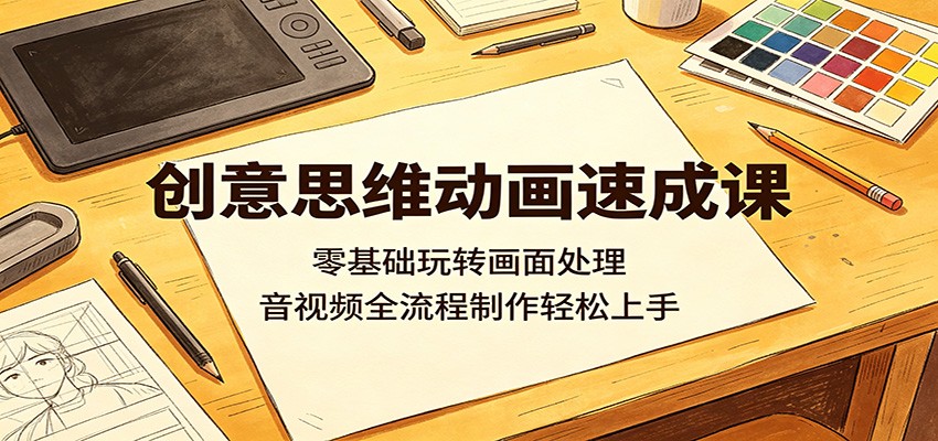 创意思维动画速成课:零基础玩转画面处理,音视频全流程制作轻松上手-三月轻创