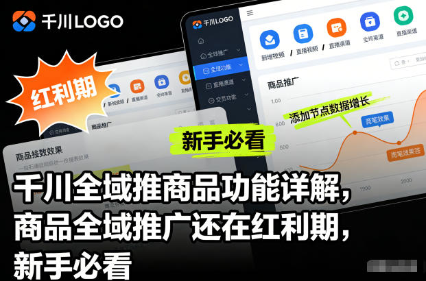 千川全域推商品功能详解，商品全域推广还在红利期，新手必看-三月轻创