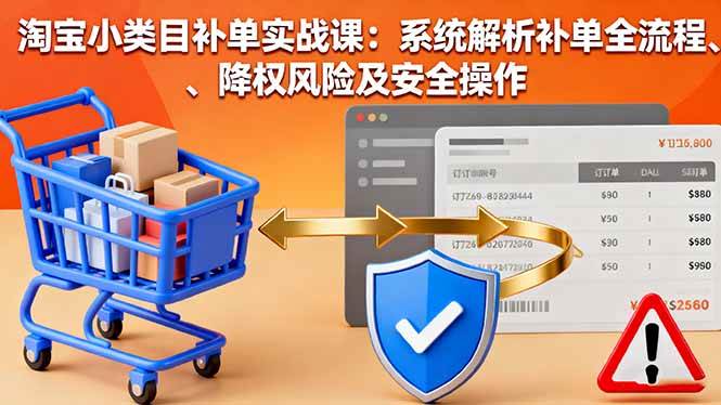 （16239期）淘宝小类目补单实战课：系统解析补单全流程、降权风险及安全操作-三月轻创