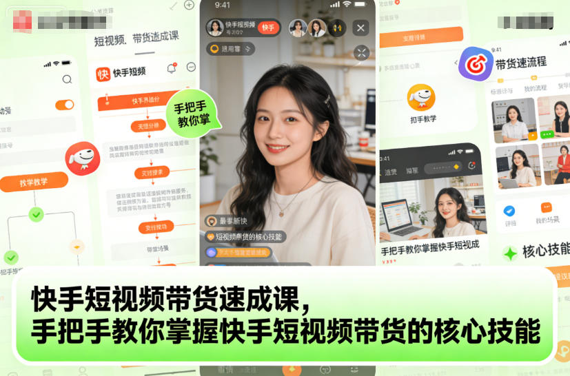 快手短视频带货速成课，手把手教你掌握快手短视频带货的核心技能-三月轻创