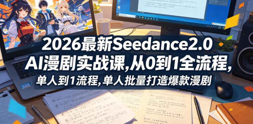 2026最新Seedance2.0 AI漫剧实战课,,从0到1全流程,单人批量打造爆款漫剧-三月轻创