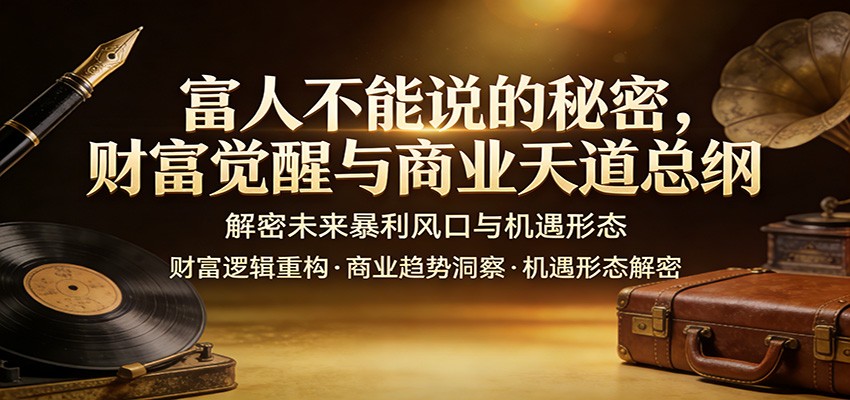 富人不能说的秘密，财富觉醒与商业天道总纲，解密未来暴利风口与机遇形态-三月轻创