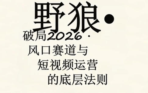 野狼团队·多平台实操运营课，覆盖AI口播、服装、好物、漫剪等热门玩法（更新4月）-三月轻创