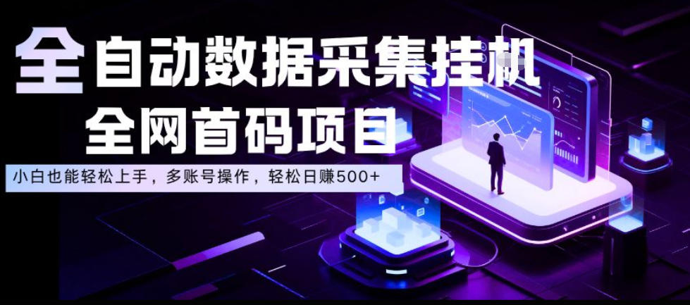 全自动数据采集挂G,全网首码项目,简单易操作,小白也能轻松上手,多账号操作,轻松日入500+【揭秘】-三月轻创