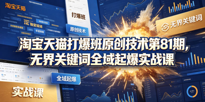 淘宝天猫打爆班原创技术第81期，无界关键词全域起爆实战课-三月轻创