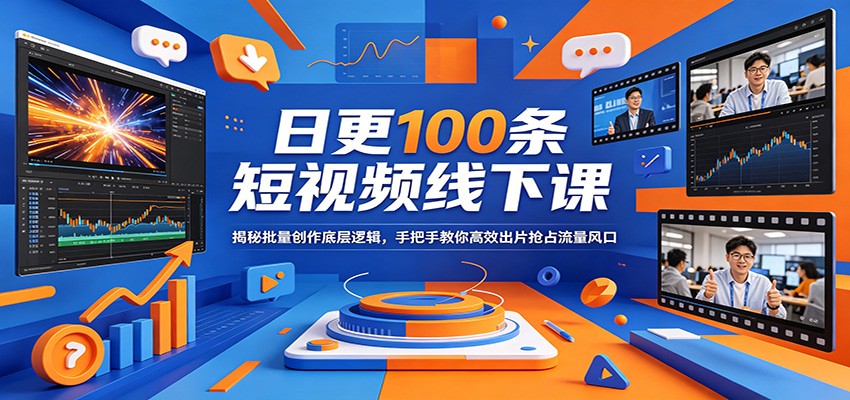 日更100条短视频线下课：揭秘批量创作底层逻辑，手把手教你高效出片抢占流量风口-三月轻创