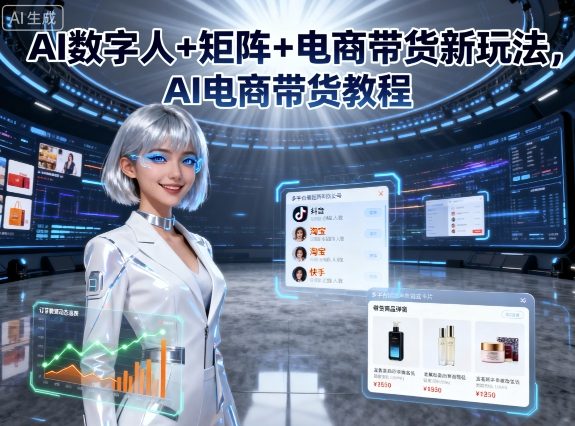 AI数字人+矩阵+电商带货新玩法，AI电商带货教程-三月轻创