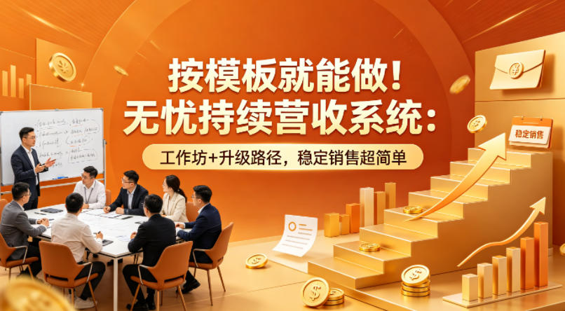 按模板就能做！无忧持续营收系统：工作坊+升级路径，稳定销售超简单【原创双语字幕】-三月轻创