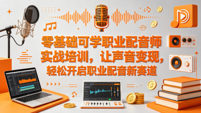 零基础可学职业配音师实战培训，让声音变现，轻松开启职业配音新赛道-三月轻创