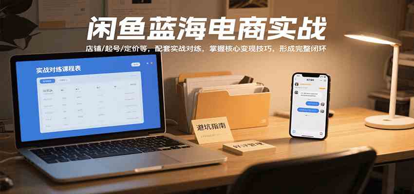 闲鱼蓝海电商实战，涵盖店铺、起号、定价等，配套实战对练，掌握核心变现技巧-三月轻创