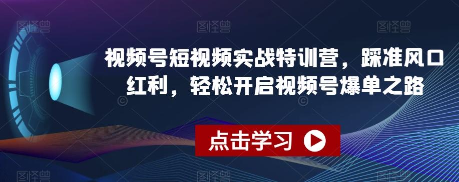 视频号短视频实战特训营，踩准风口红利，轻松开启视频号爆单之路-三月轻创