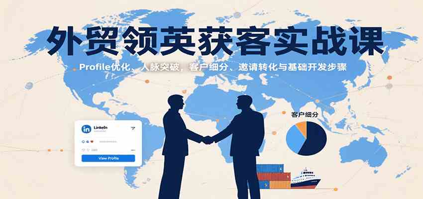 外贸领英获客实战课：Profile优化、人脉突破，客户细分、邀请转化与基础开发步骤-三月轻创