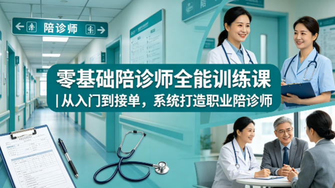 零基础陪诊师全能训练课｜从入门到接单，系统打造职业陪诊师-三月轻创