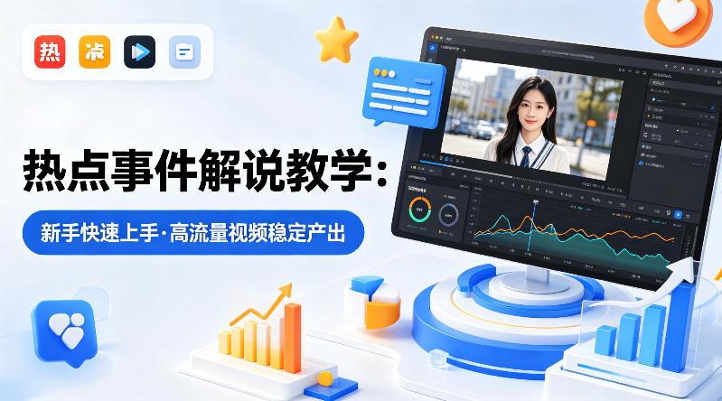 某大V的热点事件解说教学，新手也能快速上手，稳定产出高流量解说视频-三月轻创