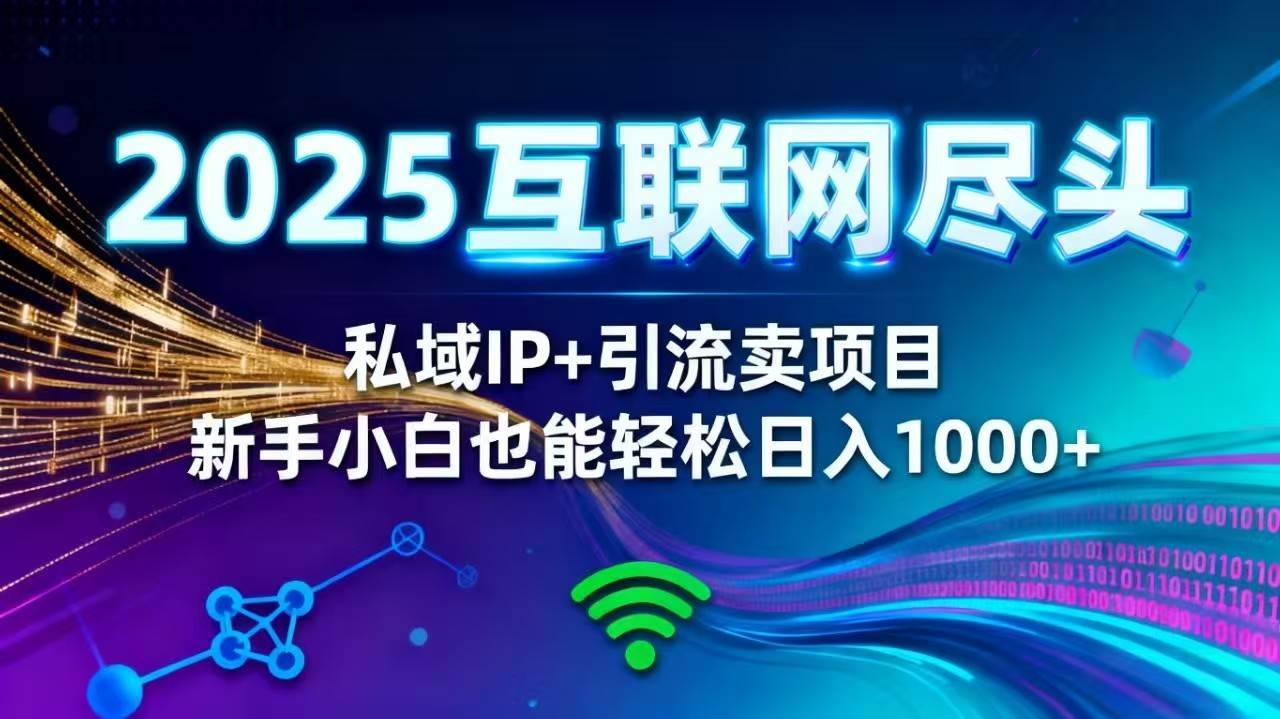 （16485期）2025网创尽头王炸项目！私域 IP + 精准引流，新手小白在家躺赚日入 1000+-三月轻创