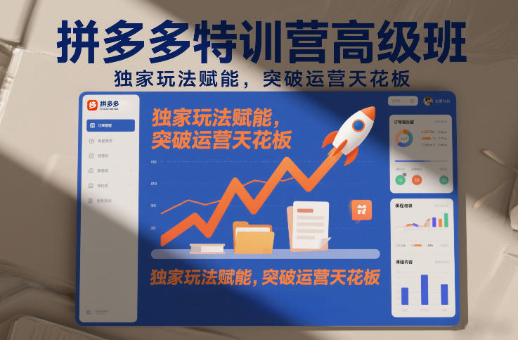 拼多多特训营高阶班，独家玩法赋能，突破运营天花板（更新26年3月19日）-三月轻创