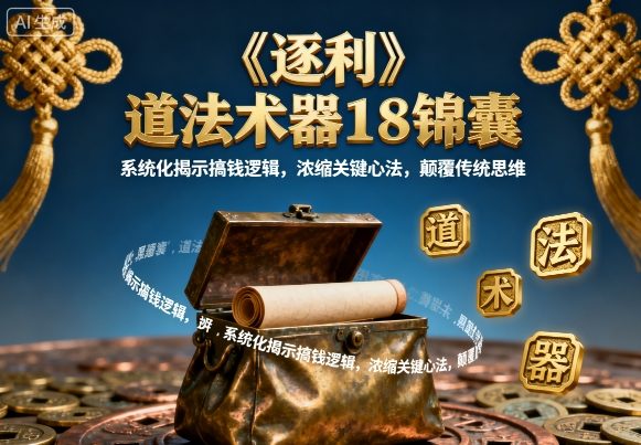 《逐利》道法术器18锦囊，系统化揭示搞钱逻辑，浓缩关键心法，颠覆传统思维（更新）-三月轻创