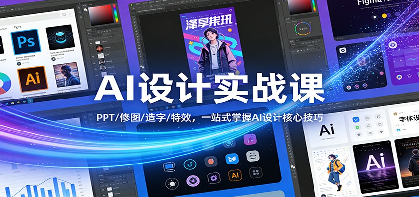 AI设计实战课：PPT/修图/造字/特效，一站式掌握AI设计核心技巧-三月轻创