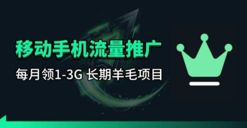 手机流量领取推广_每月一轮，刚需类的长期项目-三月轻创