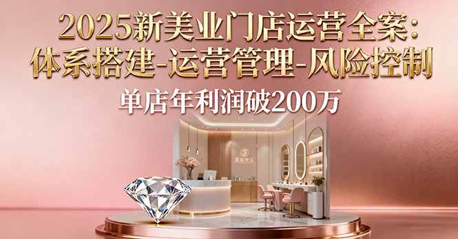 （16216期）2025新美业门店运营全案：体系搭建-运营管理-风险控制，单店年利润破200万-三月轻创