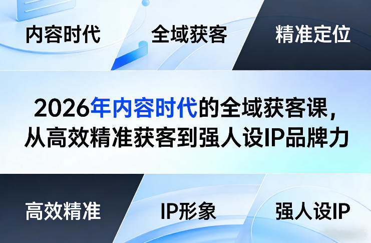 2026年内容时代的全域获客课，从高效精准获客到强人设IP品牌力-三月轻创