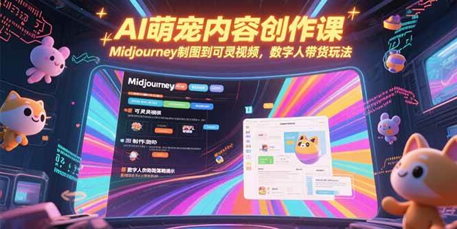 （15311期）AI萌宠内容创作课，Midjourney制图到可灵视频，数字人带货玩法-三月轻创