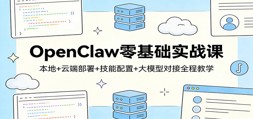 OpenClaw零基础实战课:本地+云端部署+技能配置+大模型对接全程教学-三月轻创