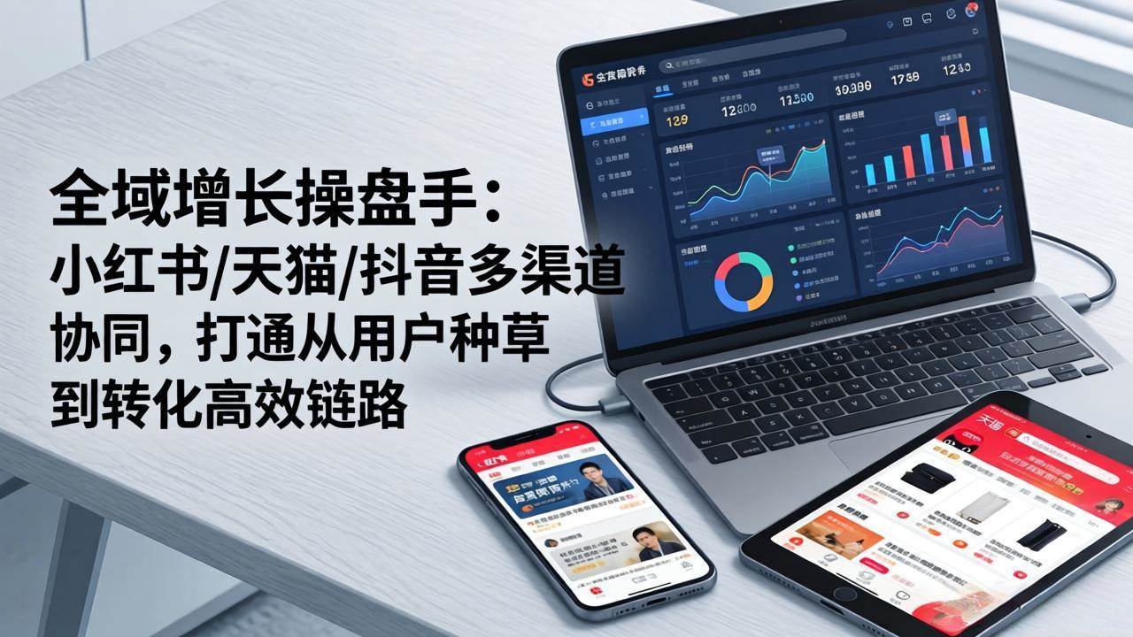 (17605期)全域增长操盘手:小红书/天猫/抖音多渠道协同,打通从用户种草到转化高效链路-三月轻创