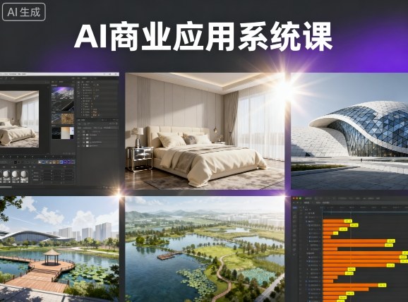 AI商业应用系统课，室内-软装-建筑-景观，智能设计+效果图+动画画实战-三月轻创
