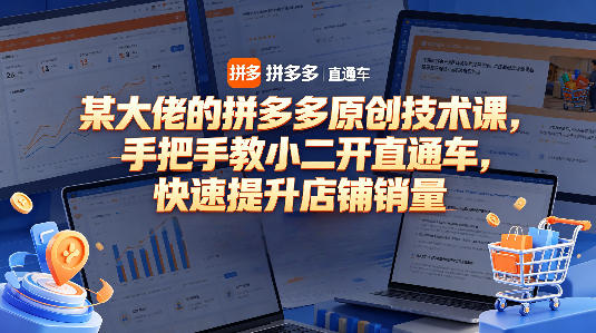 某大佬的拼多多原创技术课，手把手教小二开直通车，快速提升店铺销量-三月轻创