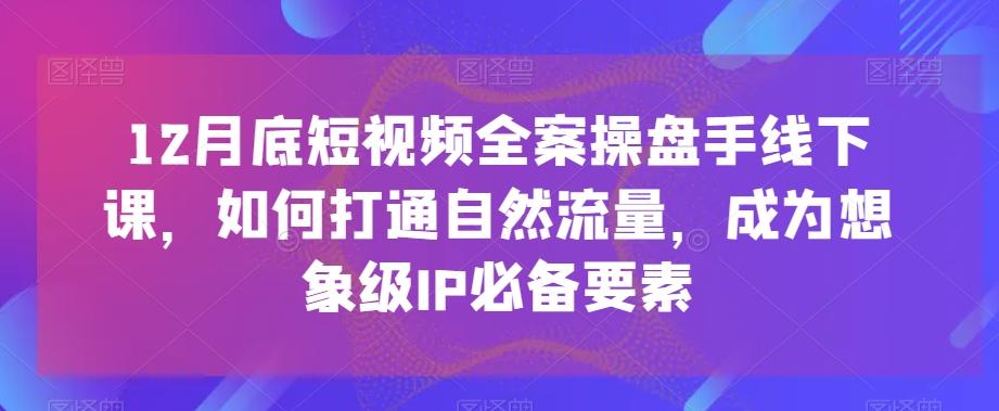 12月底短视频全案操盘手线下课，如何打通自然流量，成为想象级IP必备要素-三月轻创