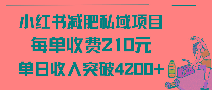 (9466期)小红书减肥私域项目每单收费210元单日成交20单，最高日入4200+-三月轻创