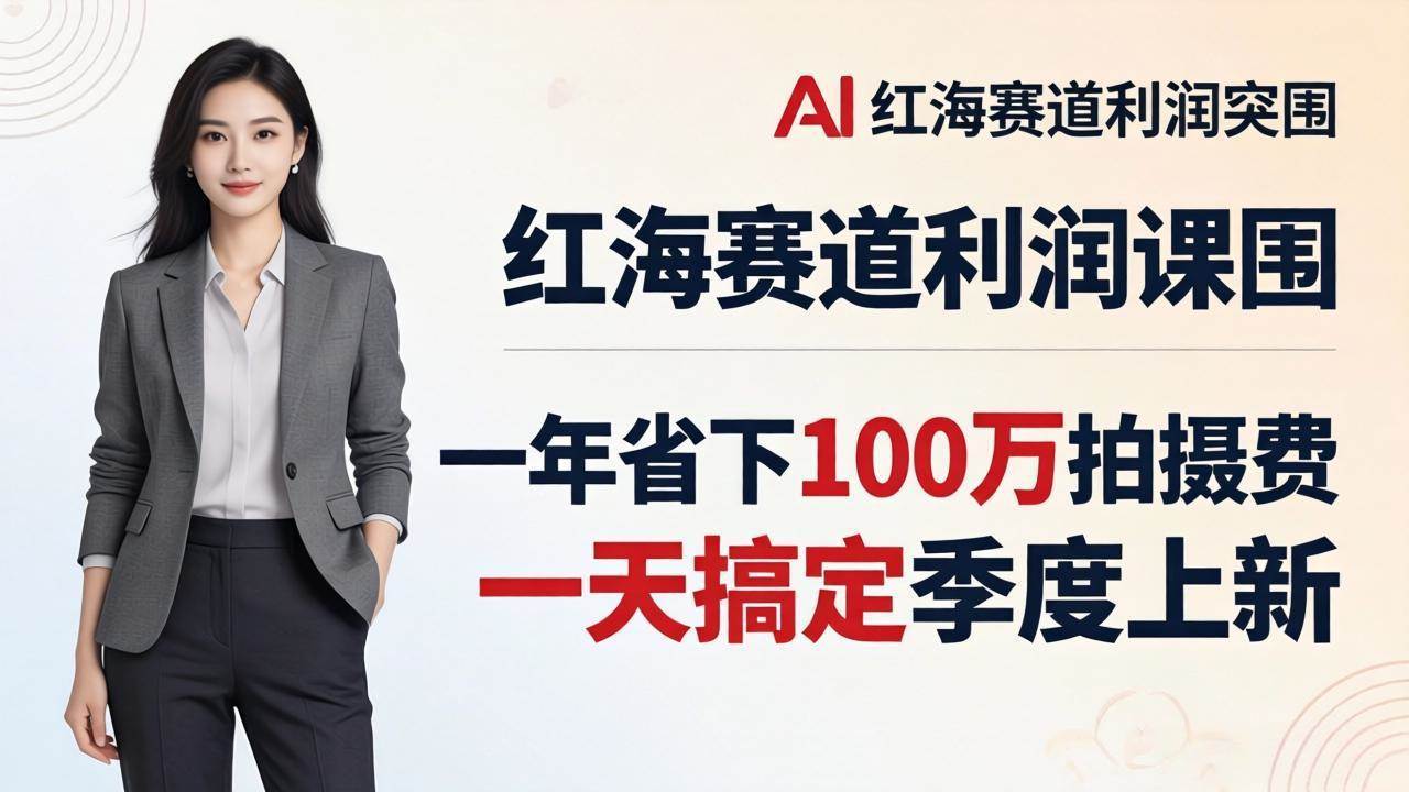 （17884期）服装老板AI模特图课：一年省下100万拍摄费，一天搞定季度上新，红海赛道利润突围-三月轻创