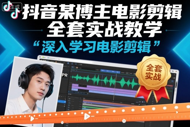 抖音某博主电影剪辑全套实战教学，深入学习电影剪辑-三月轻创