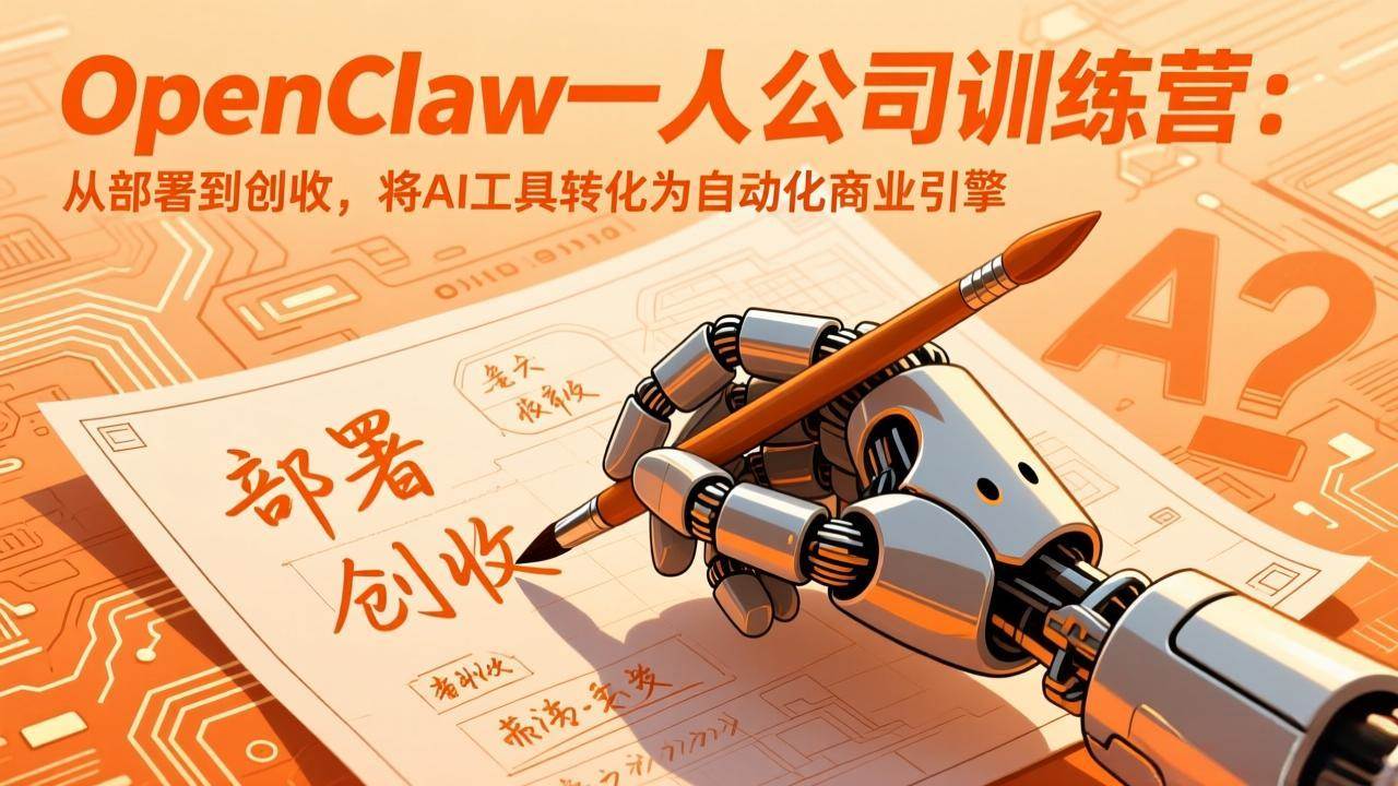 （17540期）OpenClaw一人公司训练营：从部署到创收，将AI工具转化为自动化商业引擎-三月轻创