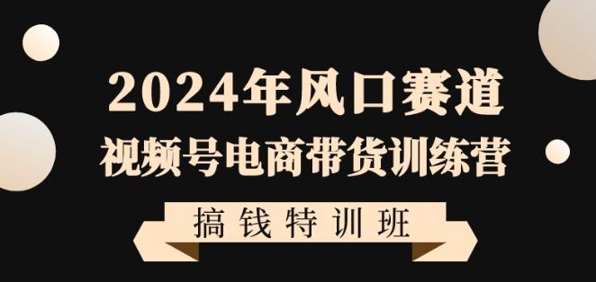 2024年风口赛道视频号电商带货训练营搞钱特训班，带领大家快速入局自媒体电商带货-三月轻创