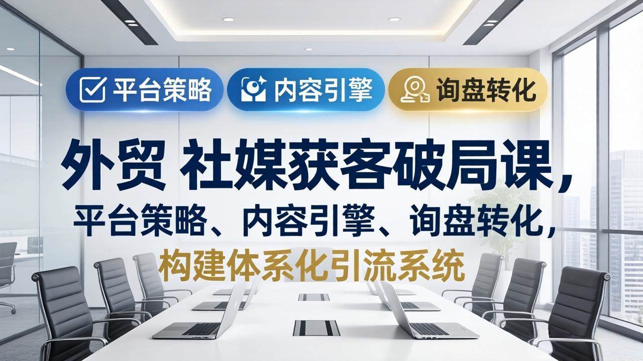 (17901期)外贸 社媒获客破局课,平台策略、内容引擎、询盘转化,构建体系化引流系统(更新26年3月) (17901期)外贸 社媒获客破局课,平台策略、内容引擎、询盘转化,构建体系化引流系统(更新26年3月)