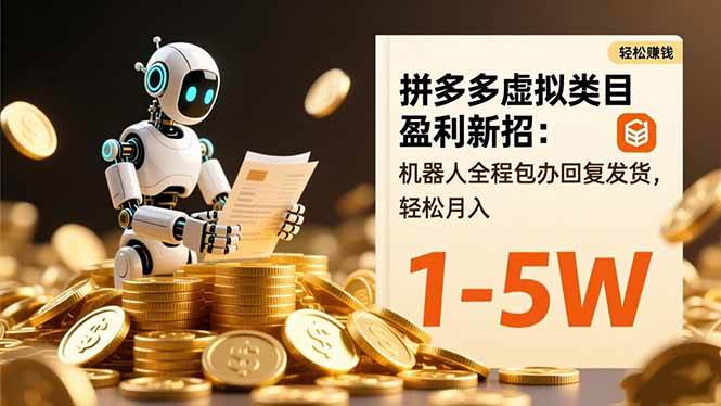 （16529期）拼多多虚拟类目盈利新招：机器人全程包办回复发货，轻松月入 1-5W-三月轻创