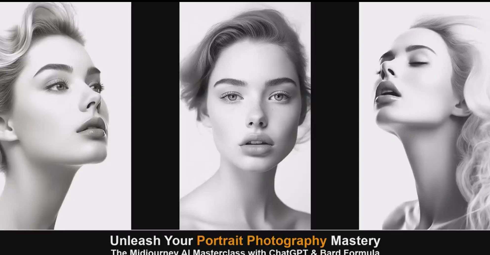 图片[1]-(9312期)Midjourney v5 ChatGPT 和 Bard AI人工智能人像摄影大师班-15节-中英字幕-三月轻创